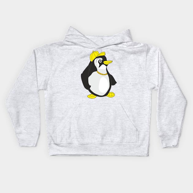 Cool penguin Kids Hoodie by Alekvik